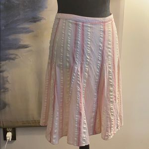 H&M Sz 6 gorgeous Striped Pastel Pink Flare Skirt